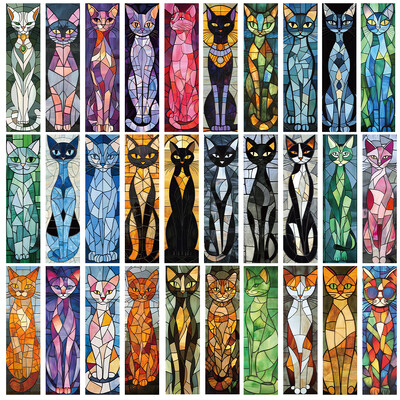 30 бр. елегантна отметка с текстура на котешко стъкло за четене на книги, етикетиране на студентски творчески подаръци, хартиена карта Направи си сам отметка за етикетиране на страници