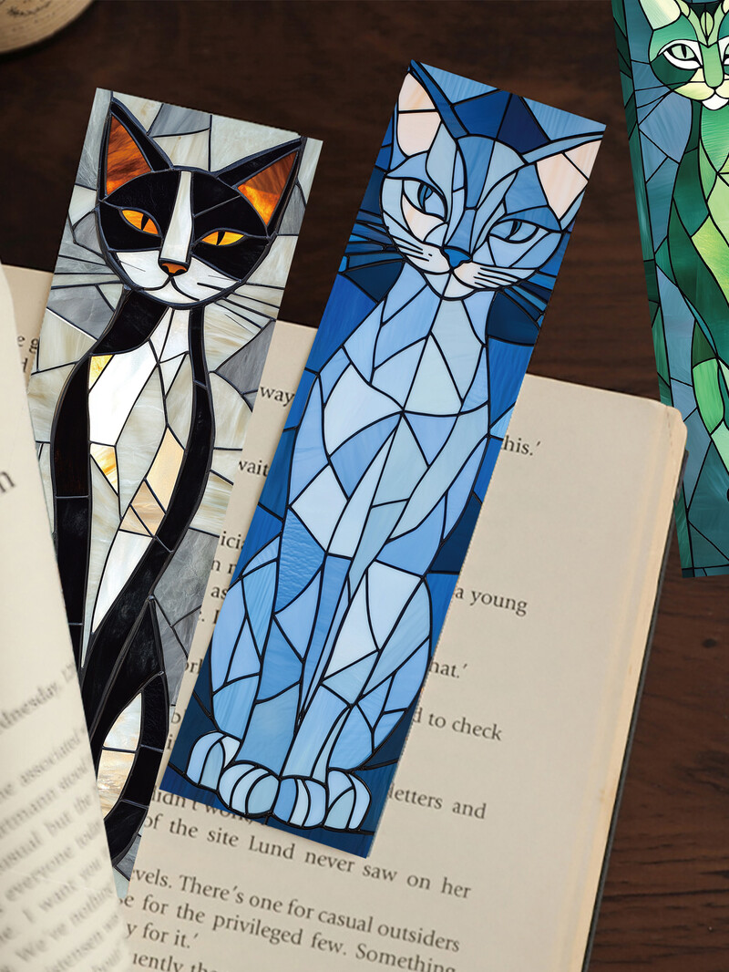 30 бр. елегантна отметка с текстура на котешко стъкло за четене на книги, етикетиране на студентски творчески подаръци, хартиена карта Направи си сам отметка за етикетиране на страници