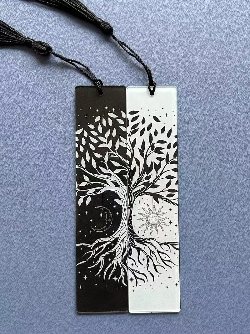 2tk Akrüül Järjehoidjad Õpilaste õppetarbed Kirjatarbed Kingitused Dekoratsioon Kingitused Raamatukontor Elupuu Kuu Taro elemendi muster