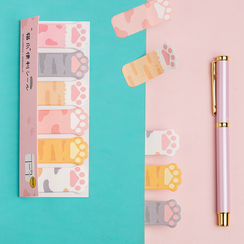 120 lapų Cat Claw Savarankiškai prilipdomi užrašai Lipdukas Atmintinės bloknotas Žymė Žinutės Pastabos Lipduko užrašų knygelė notas adhesivas užrašų knygelė