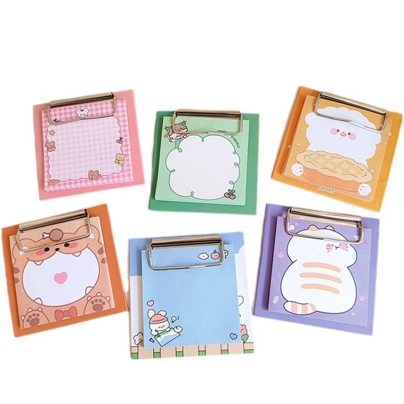 Щипка за мини дъска Лепящи бележки Ученически бележник Сладки стикери с животни