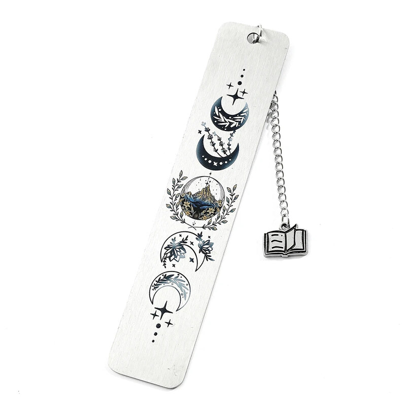 Nerūdijančio plieno mėnulio pusmėnulio žymė Senovinis puslapių žymeklis Puikus raštas vyrams Moterų mados raštinės reikmenys Dovanos