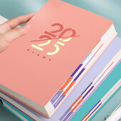 Od siječnja 2025. do prosinca 2025. Planer Bilježnica A5 Dnevni red Španjolski unutarnji 80GSM Mjesečni/tjedni/dnevni školski pribor Pribor