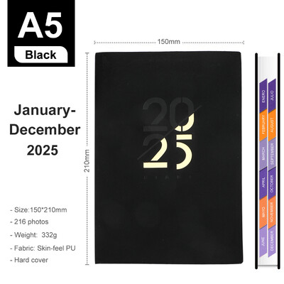 Od siječnja 2025. do prosinca 2025. Planer Bilježnica A5 Dnevni red Španjolski unutarnji 80GSM Mjesečni/tjedni/dnevni školski pribor Pribor
