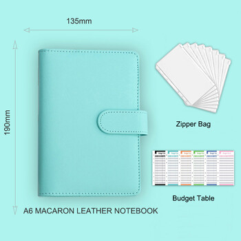 A5/A6 Budget Binder Planner Κάλυμμα σημειωματάριου PU Loose-leaf Handbook 6 Holes Binder Diary Agenda Χαρτί εξώφυλλο Σχολική γραφική ύλη