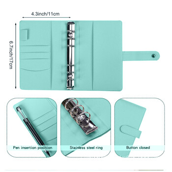 A5/A6 Budget Binder Planner Κάλυμμα σημειωματάριου PU Loose-leaf Handbook 6 Holes Binder Diary Agenda Χαρτί εξώφυλλο Σχολική γραφική ύλη