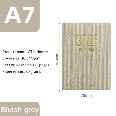 2025 A7 Agenda Book Mini Kaasaskantav päevik Nädalaplaneerija Märkmikud To Do List Ingliskeelne märkmik kalendriga Kooli kontoritarbed