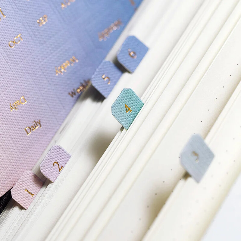 10 листа Градиентни цветове Стикери Kawaii Канцеларски материали Направи си сам Scrapbooking Ежедневен планер Индекс Етикети Стикери Сладки марки за класифициране