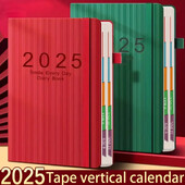 2025 A5 Textured PU Portable Agenda Book English Calendar Book Notepads Creative Daily Planner Reminder Настолен календар с дата