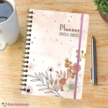 2025-2027 Planner Notebook Agenda Αγγλικά Inner Notepad Agenda Time Organizer Μηνιαία/εβδομαδιαία/καθημερινά σχολικά είδη γραφικής ύλης