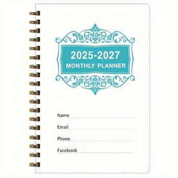 2025-2027 Planner Notebook Agenda Αγγλικά Inner Notepad Agenda Time Organizer Μηνιαία/εβδομαδιαία/καθημερινά σχολικά είδη γραφικής ύλης