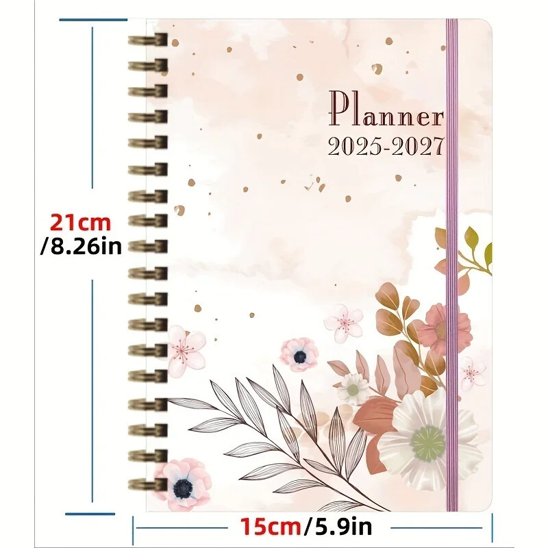 2025–2027 Planner Sülearvuti Päevakava Inglise keel Sisemine märkmik Päevakava Aeg Korraldaja Kuu/Nädala/Igapäevased Koolitarvete Kirjatarbed