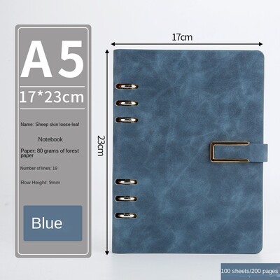 A5 laisvų lapų užrašų knygelė su 6 skylutėmis, keičiama spalva, oda, keičiama vidine lapų bloknote Biuro mokykliniai sąsiuviniai Kanceliarinės prekės