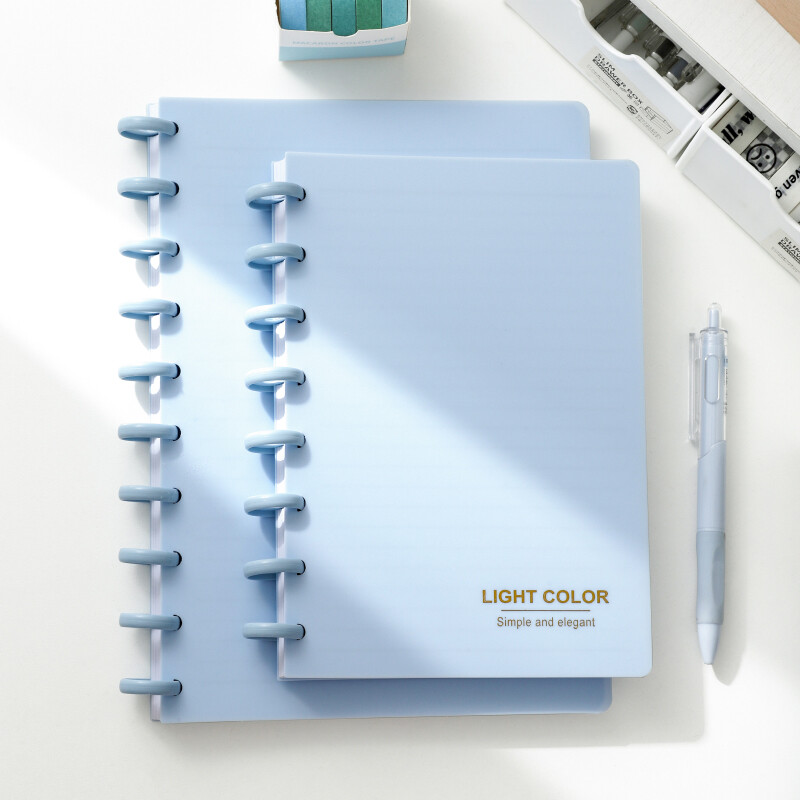 1 pakuotė A5/B5 paprastas nešiojamas nuimamas nešiojamojo kompiuterio grybo mygtukas laisvai lapelis bloknotas arba darbas, mokykla ir žurnalas 80 lapų / 160 puslapių