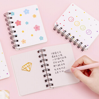 Σημειωματάριο A7 Pocket Book Notepad Small Flower Love Small Cute Side Flip Coil Book Student Mini Portable Flip Notepad