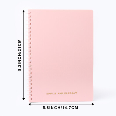 1 pachet caiet de hârtie cu linii de 5,8 x 8,2 inci Caiet cu spirală cu rigle pentru colegiu, jurnal pentru școală, birou, scris de artist