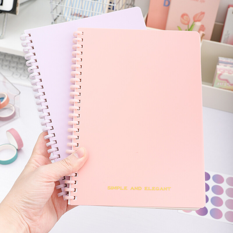 1 pachet caiet de hârtie cu linii de 5,8 x 8,2 inci Caiet cu spirală cu rigle pentru colegiu, jurnal pentru școală, birou, scris de artist