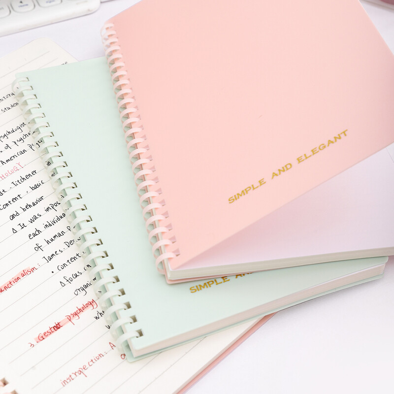 1 pachet caiet de hârtie cu linii de 5,8 x 8,2 inci Caiet cu spirală cu rigle pentru colegiu, jurnal pentru școală, birou, scris de artist