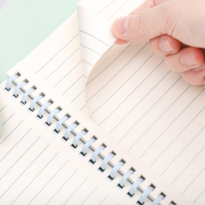 1 pachet caiet de hârtie cu linii de 5,8 x 8,2 inci Caiet cu spirală cu rigle pentru colegiu, jurnal pentru școală, birou, scris de artist