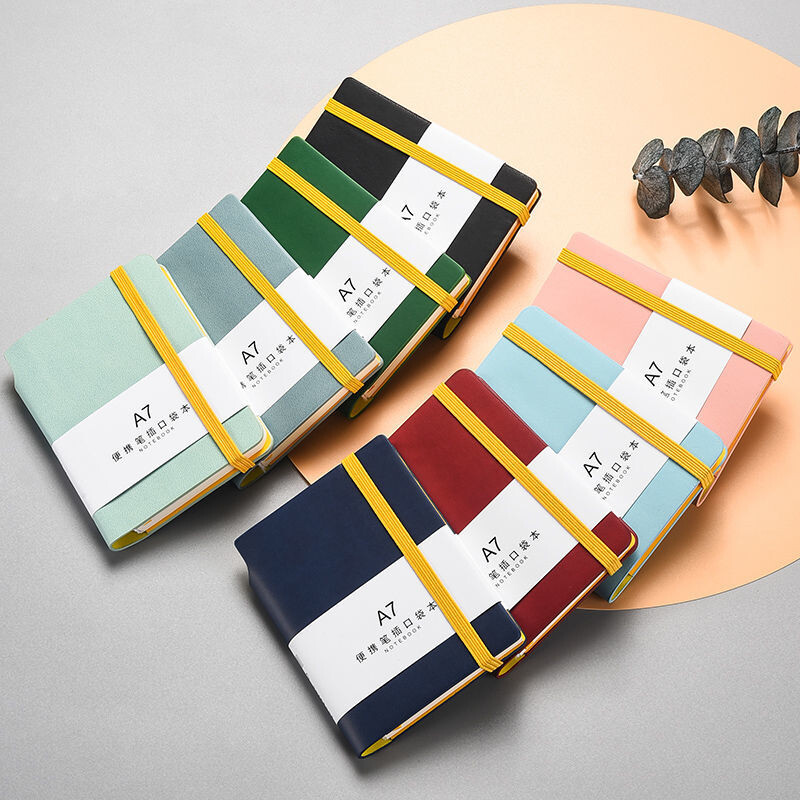 Bilježnica s 200 stranica A7 Prekrasna džepna mini prijenosna bilježnica Poslovna dopisnica Debeli ženski mali dnevnik za školu Tjednik