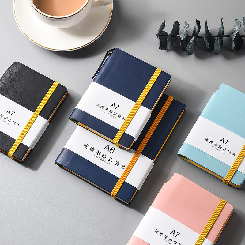 Bilježnica s 200 stranica A7 Prekrasna džepna mini prijenosna bilježnica Poslovna dopisnica Debeli ženski mali dnevnik za školu Tjednik