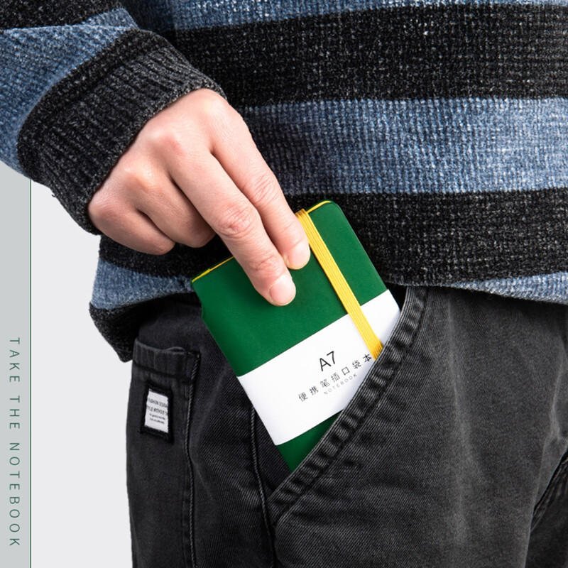 Bilježnica s 200 stranica A7 Prekrasna džepna mini prijenosna bilježnica Poslovna dopisnica Debeli ženski mali dnevnik za školu Tjednik