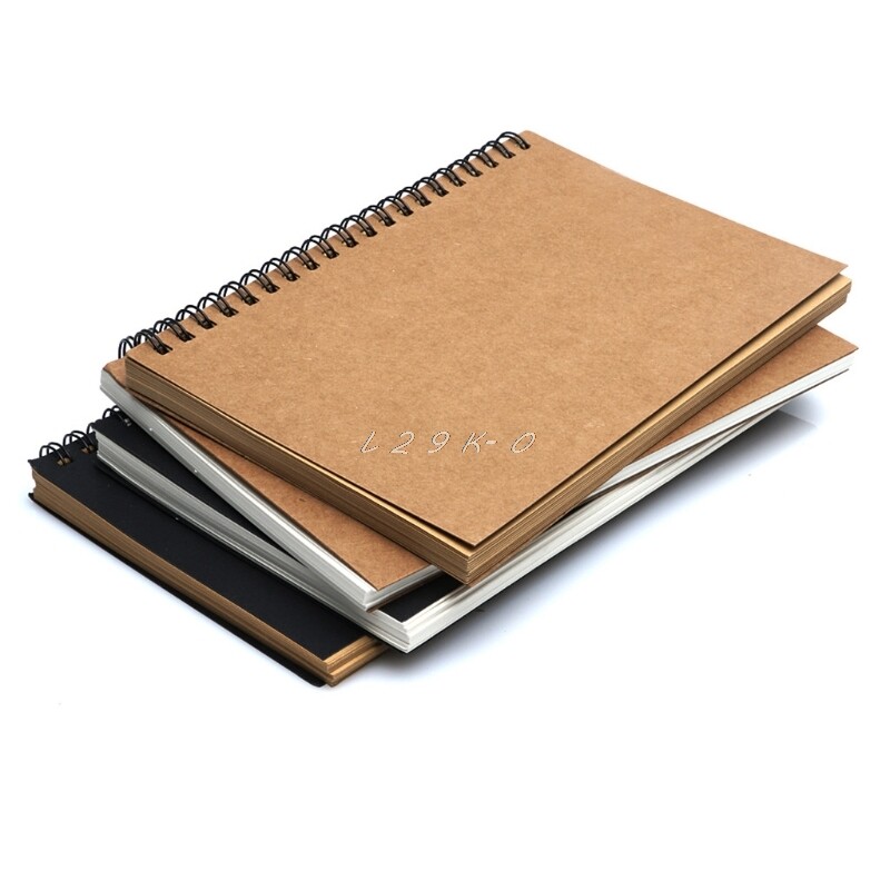 Reeves Retro Spiral Bound Sketch Book Caiet necompletat Hârtie de schițe Kraft