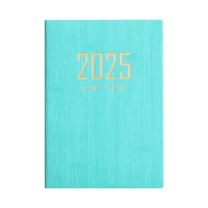 Agenda A5 2025 cu calendar, engleză, zilnic, săptămânal, planificator lunar, caiet de sarcini, listă, husă din piele PU