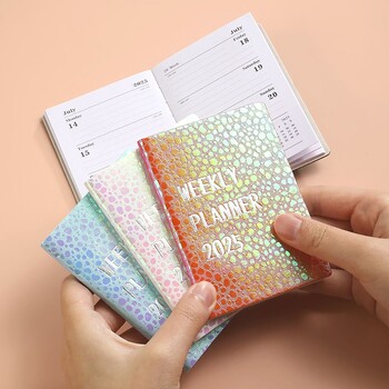 2025 A7 Agenda Book Laser Starlight Pocket Notebook 2025 Planner Notebook with Calendar Daily Weekly Monthly Planner