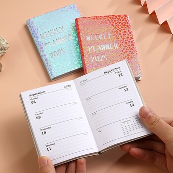 2025 A7 Agenda Book Laser Starlight Pocket Notebook 2025 Planner Notebook with Calendar Daily Weekly Monthly Planner