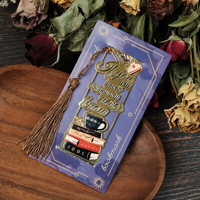 Retro knygos, kava Metalas Žymėlis Pakabukas Kūrybinis Pakabukas Kūrybinis Knygos Ženklas Mokiniams Prekės Kanceliarinės prekės Priedai kalėdinė dovana