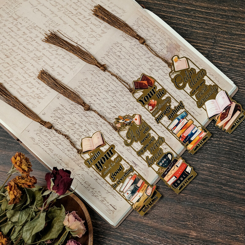 Retro knygos, kava Metalas Žymėlis Pakabukas Kūrybinis Pakabukas Kūrybinis Knygos Ženklas Mokiniams Prekės Kanceliarinės prekės Priedai kalėdinė dovana