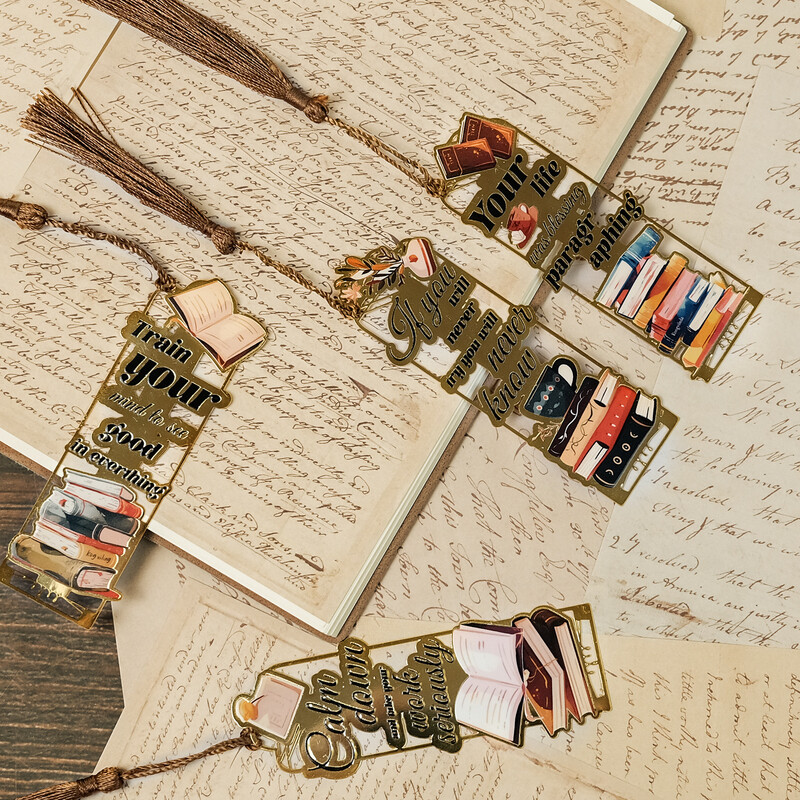 Retro knygos, kava Metalas Žymėlis Pakabukas Kūrybinis Pakabukas Kūrybinis Knygos Ženklas Mokiniams Prekės Kanceliarinės prekės Priedai kalėdinė dovana