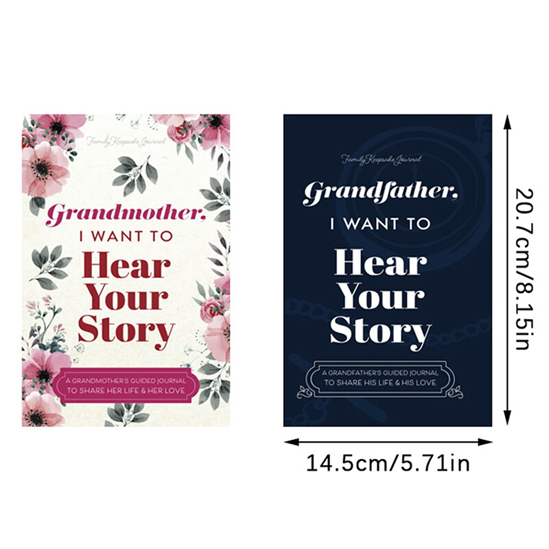 Senelis/močiutė Noriu išgirsti tavo pasakojimą Žurnalas su vadovu Daugiafunkcis žurnalo knyga Nešiojamas sąsiuvinis mokyklos dovana tėvams