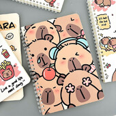 Karikatūra Kawaii Capybara A5 spoles piezīmju grāmatiņa vingrinājumu grāmatiņa Jauki piezīmju grāmatiņas dienasgrāmata Skolas kancelejas piederumi