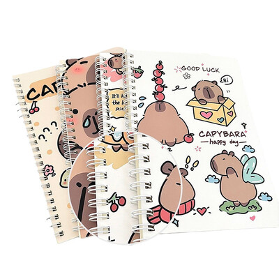 Karikatūra Kawaii Capybara A5 spoles piezīmju grāmatiņa vingrinājumu grāmatiņa Jauki piezīmju grāmatiņas dienasgrāmata Skolas kancelejas piederumi