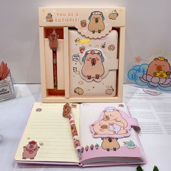 2024 Capybara Notebook Gel στυλό δώρου Σετ σημειωματάριο κινουμένων σχεδίων Ουδέτερο στυλό Μαθητικής Σχολικής Γραφείου Είδη Γραφείου Δώρο γενεθλίων