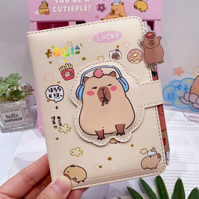 2024 Capybara Notebook Gel Pen Gift Box Set Cartoon Notepad Neutral Pen Student School Офис канцеларски принадлежности подарък за рожден ден