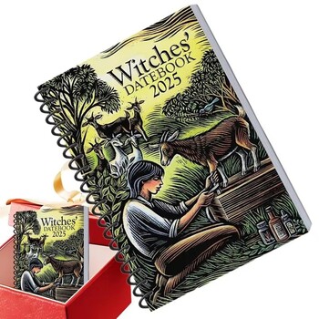 Witches Datebook 2025 Modern Witch\'s Grimoire Journal Beautiful Novelty Planner Weekly and Monthly for Family Friends