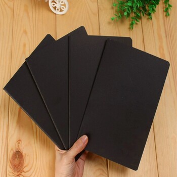 A6 Retro Simple Blank Paper Diary Sketch Graffiti Painting Notebook Black Cover 88 Pages Office School Φορητά χαρτικά