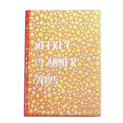 2025. aasta mini-inglise kalender, loominguline värviline laserkivimustriga sülearvuti, kaasaskantav taskumärkmik A7