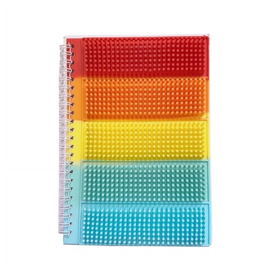 Creative A5 Rainbow Silicone Notebook Soft Cover Colorful Decompression Notebook Fidget Toys Kids Gift Coil Notepad Students