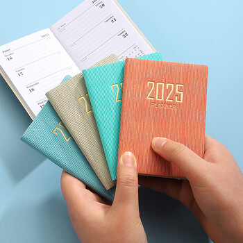 365-Day 2025 Portable A7 Pocket Planner Pu Cover Ημερήσιο Εβδομαδιαίο Πρόγραμμα Ημερολόγιο Ημερολόγιο Ημερολόγιο Σχολικών προμηθειών γραφείου