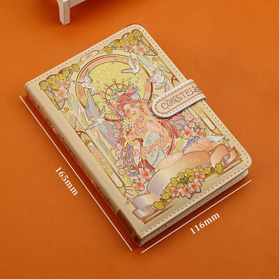 (12 žvaigždynų serija) Gražios užrašų knygelės spalvoto puslapio iliustracija Minkšta oda su magnetine sagtimi studento dienoraštis kietu viršeliu