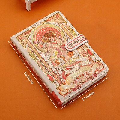 (12 žvaigždynų serija) Gražios užrašų knygelės spalvoto puslapio iliustracija Minkšta oda su magnetine sagtimi studento dienoraštis kietu viršeliu