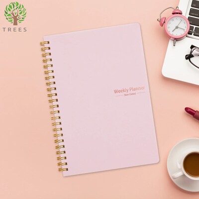 Agendă de planificare a caietului săptămânal A5 cu spirală nedatată, rechizite școlare de birou, înregistrarea planului zilnic de realizat