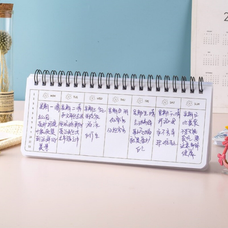 1kom Mali svježi vijenac koji se može trgati Tjedni planer Raspored Student Prijenosni kalem Flip-Up Notepad Pvc Vodootporni Notepad