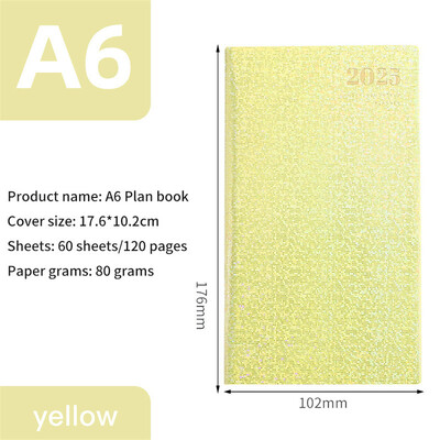 Agenda 2025 A6 Laser Agendă Caiet Planificator săptămânal portabil 365 Notepad zilnic Caderno din piele Calendar școlar Libreta De Apuntes