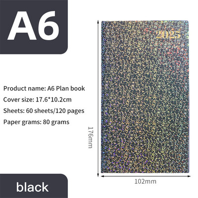 Agenda 2025 A6 Laser Agendă Caiet Planificator săptămânal portabil 365 Notepad zilnic Caderno din piele Calendar școlar Libreta De Apuntes