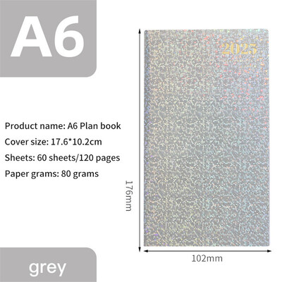 Agenda 2025 A6 Laser Agendă Caiet Planificator săptămânal portabil 365 Notepad zilnic Caderno din piele Calendar școlar Libreta De Apuntes